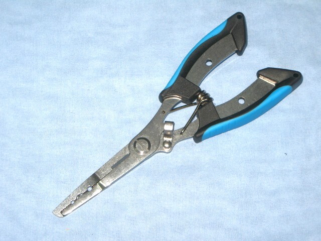★軽量フィッシングプライヤー 耐久性ステンレス 滑り止めグリップ付 カバー/ベルト付 ※カラー:ブルー拍卖