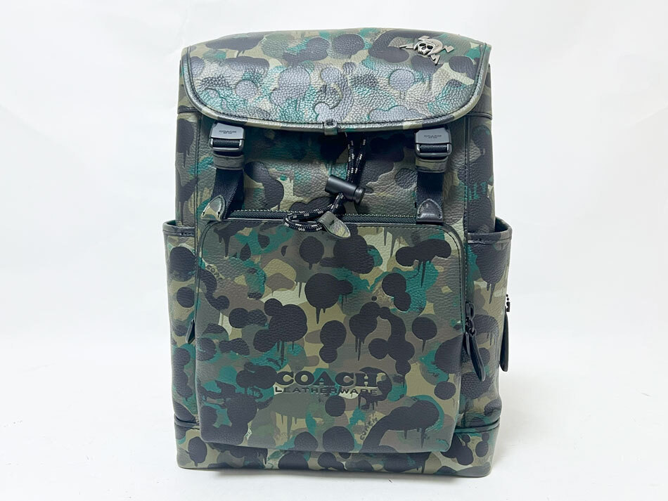 COACH コーチ リーグ フラップ バックパック ウィズ カモプリント リュック グリーン 迷彩 C5288 超美品拍卖