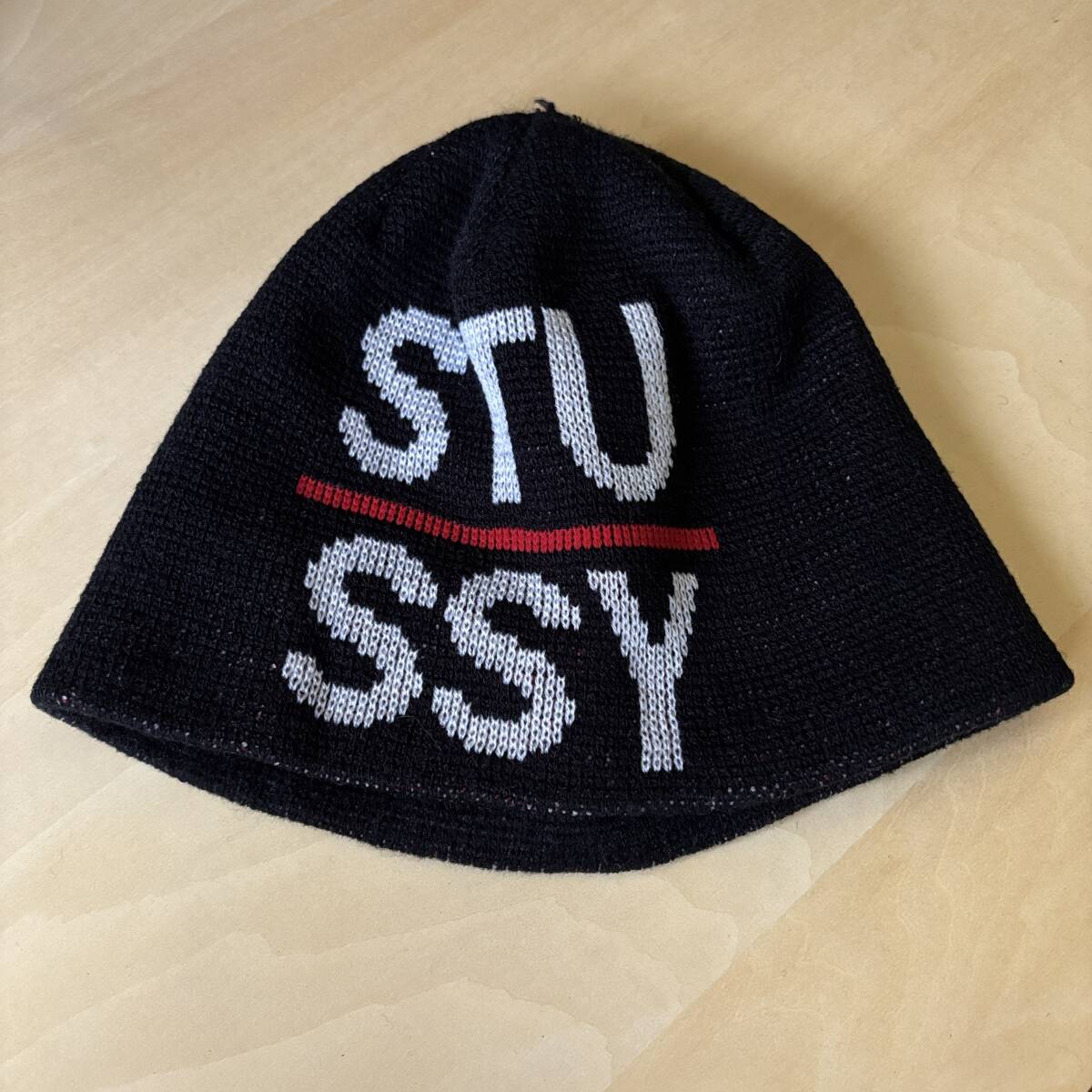 STUSSY ステューシー USA製 アメリカ製 オールド ニットキャップ ニット ブラック 黒 ハット ワッチ キャップ ヴィンテージ USA アメリカ拍卖