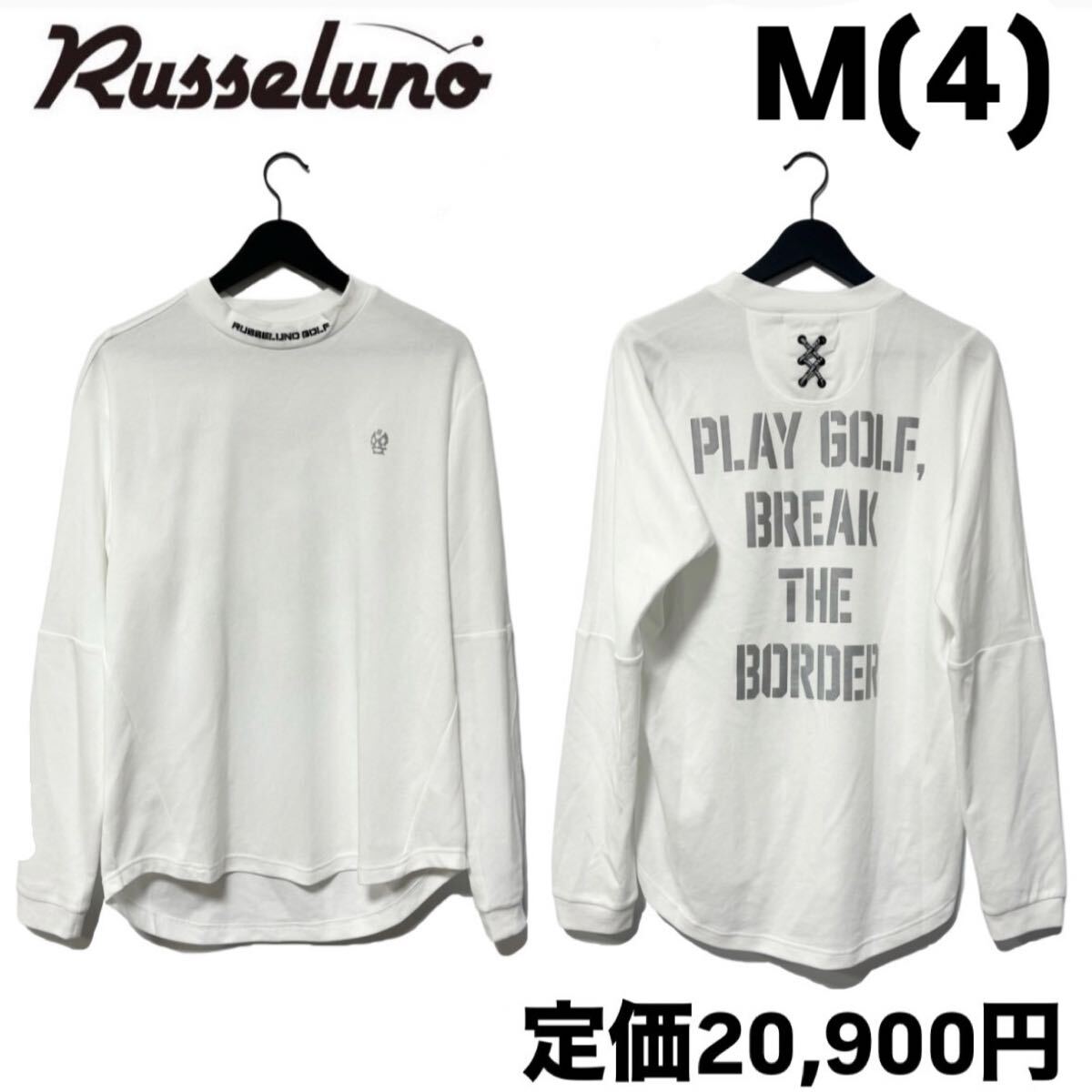 新品 ラッセルノ ゴルフ リフレクター モックネック ホワイト M 4 ゴルフウェア RG-2330605拍卖
