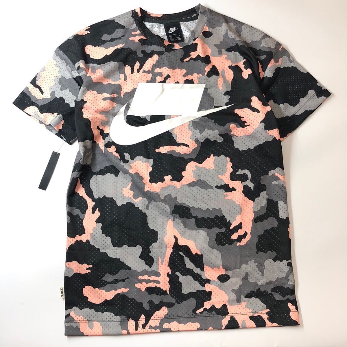 ナイキ Tシャツ 半袖 NSW Tシャツ TEE カモ柄 CAMO メッシュ 半袖 928628-060サイズ M拍卖