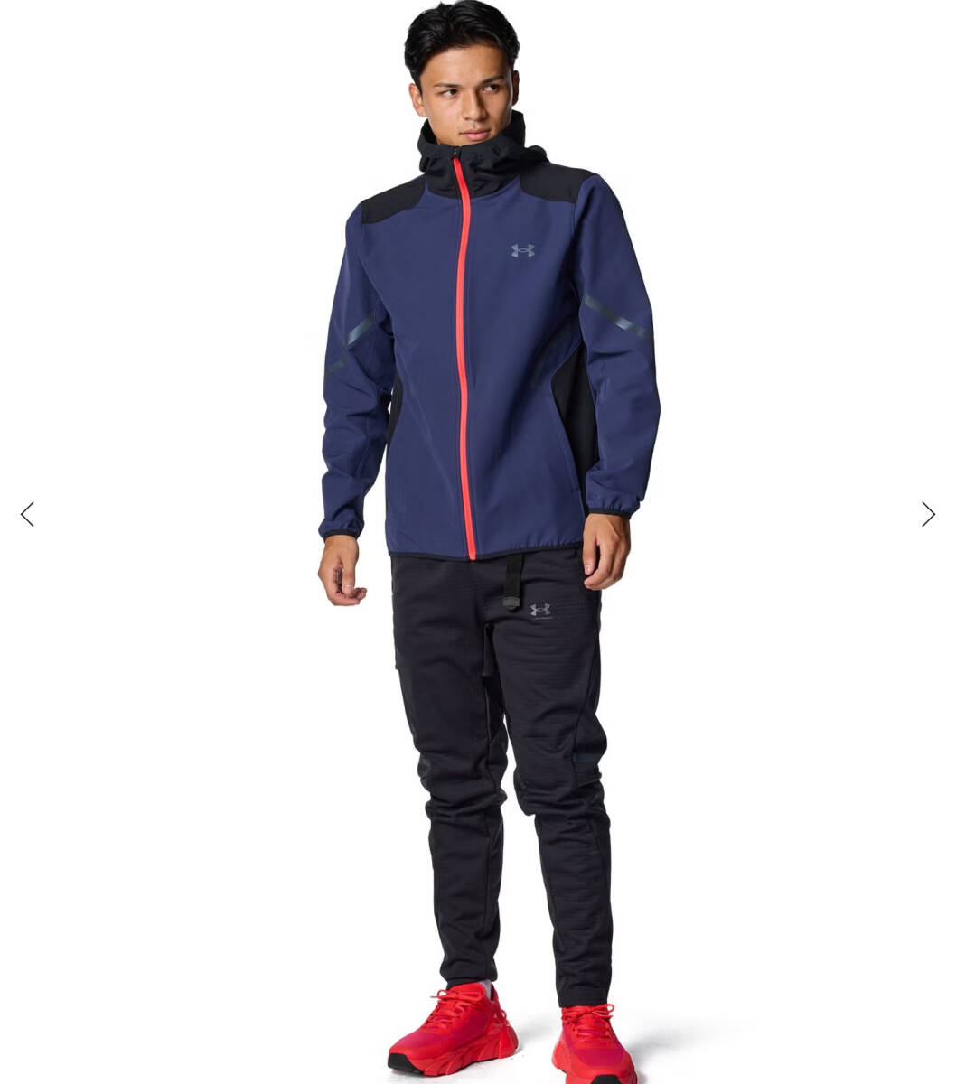 UNDER ARMOUR■アンダーアーマー〔M〕上下セット ブラッシュドウーブン リフレクト ジャケット パンツ はっ水 ストレッチ NV/BL 25'秋冬 拍卖