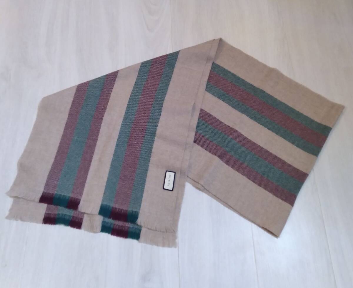 ★美品★GUCCI(グッチ)★ショール/マフラー(180×30cm)★シェリーライン★正規品★拍卖