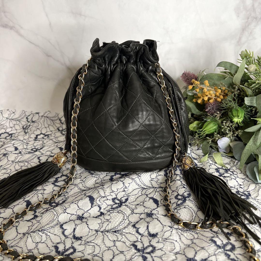 CHANEL シャネル【美品】ビンテージ 巾着 チェーンショルダーバッグ拍卖