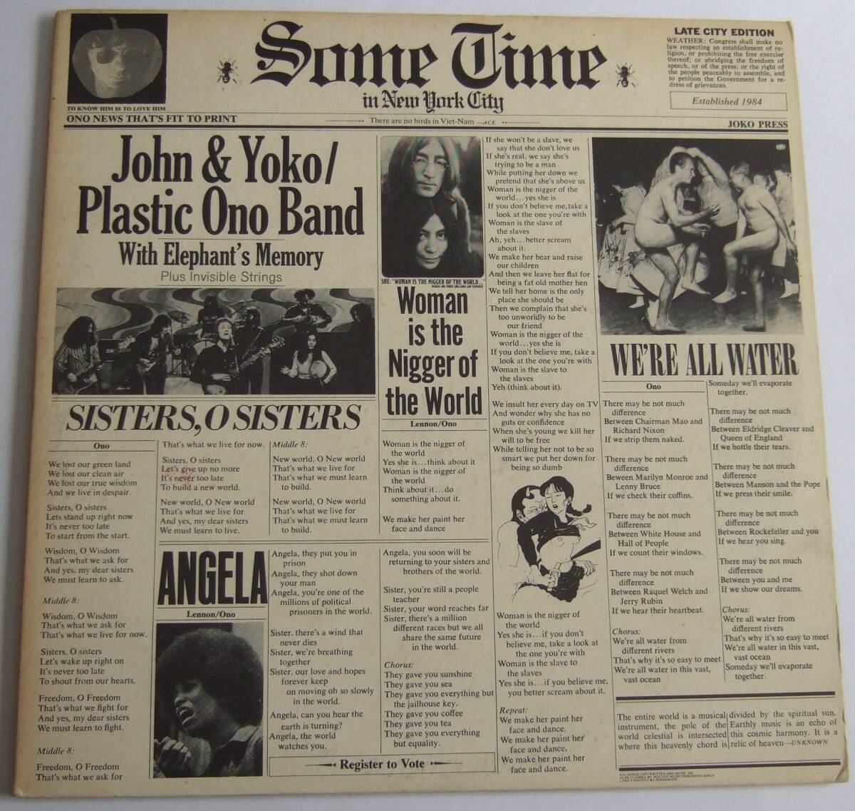 請願書&自由の女神カード付 US SOME TIME IN NEW YORK CITY JOHN & YOKO / PLASTIC ONO BAND SVBB3392 アメリカ盤 ジョン・レノン sometime拍卖