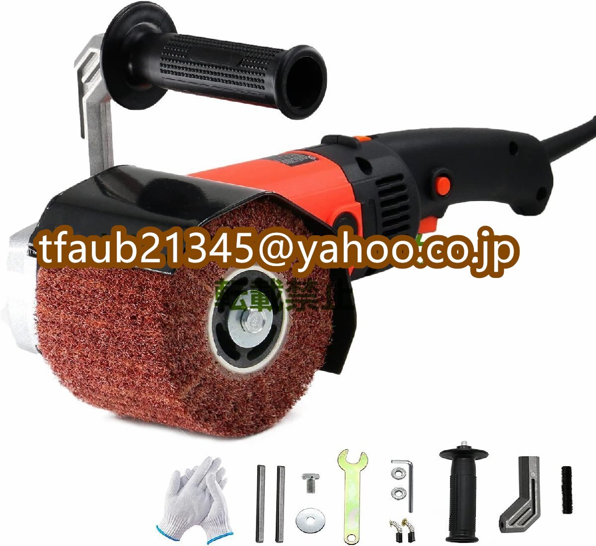 1400Wバニシング研磨機 ステンレス鋼ハンドヘルド研磨機 1つのホイール輪補助ハンドル付き 6可変速度ロックスイッチ、補助ハンドル拍卖