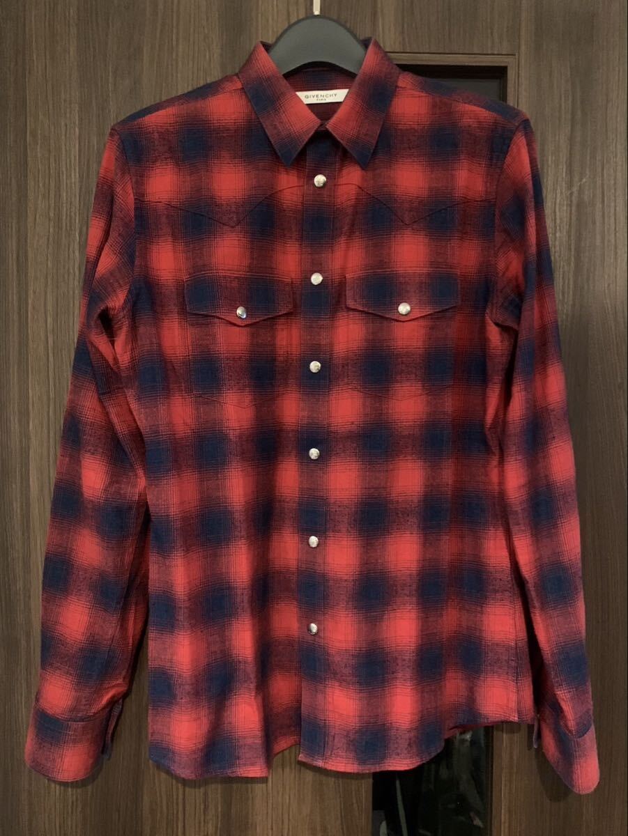 正規美品 givenchy ジバンシィ ネルシャツ 長袖シャツ拍卖