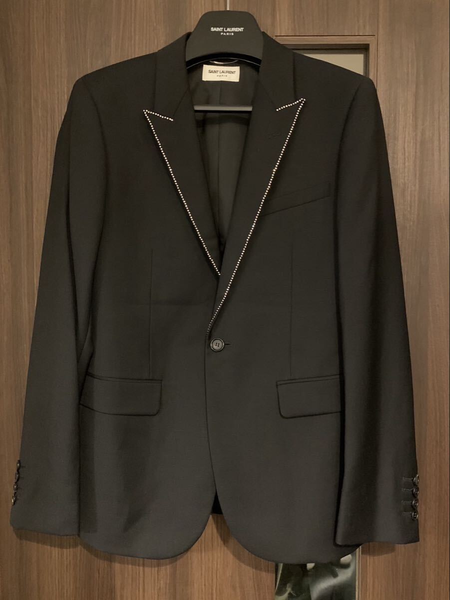 定価約40万 エディ期 新品 サンローラン SAINT LAURENT スモーキング ドレスジャケット テーラードジャケット ジャケット スーツ拍卖