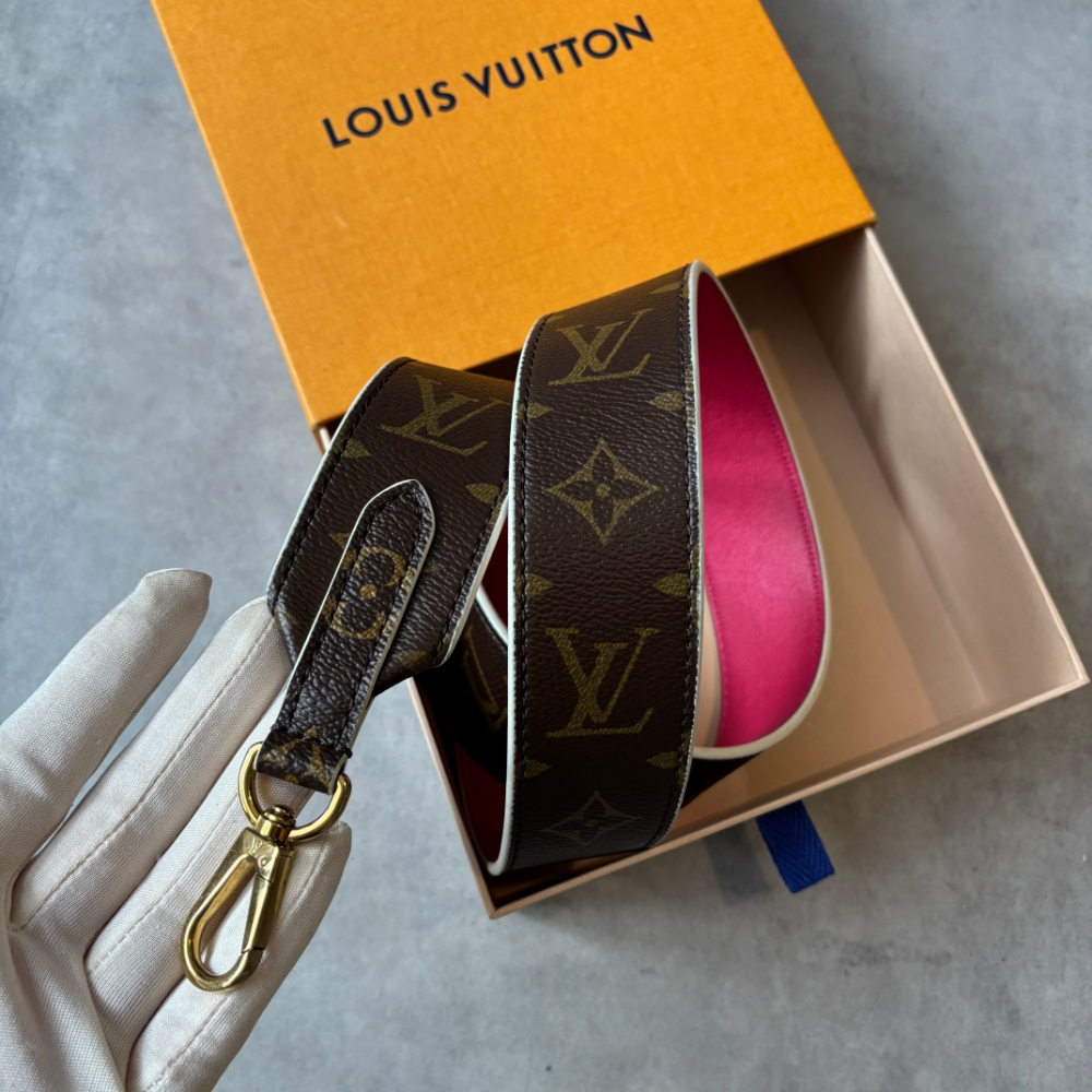 極美品 ルイヴィトン モノグラム ショルダーストラップ ピンク ブラウン 幅広拍卖