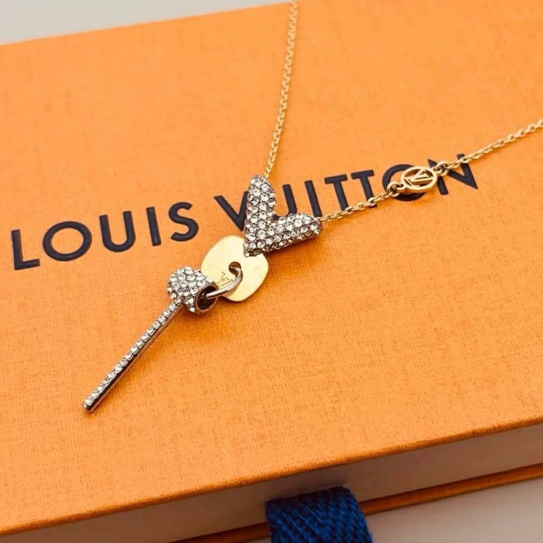 希少 ルイヴィトン ネックレス ラインストーン ゴールド キー シルバー V拍卖