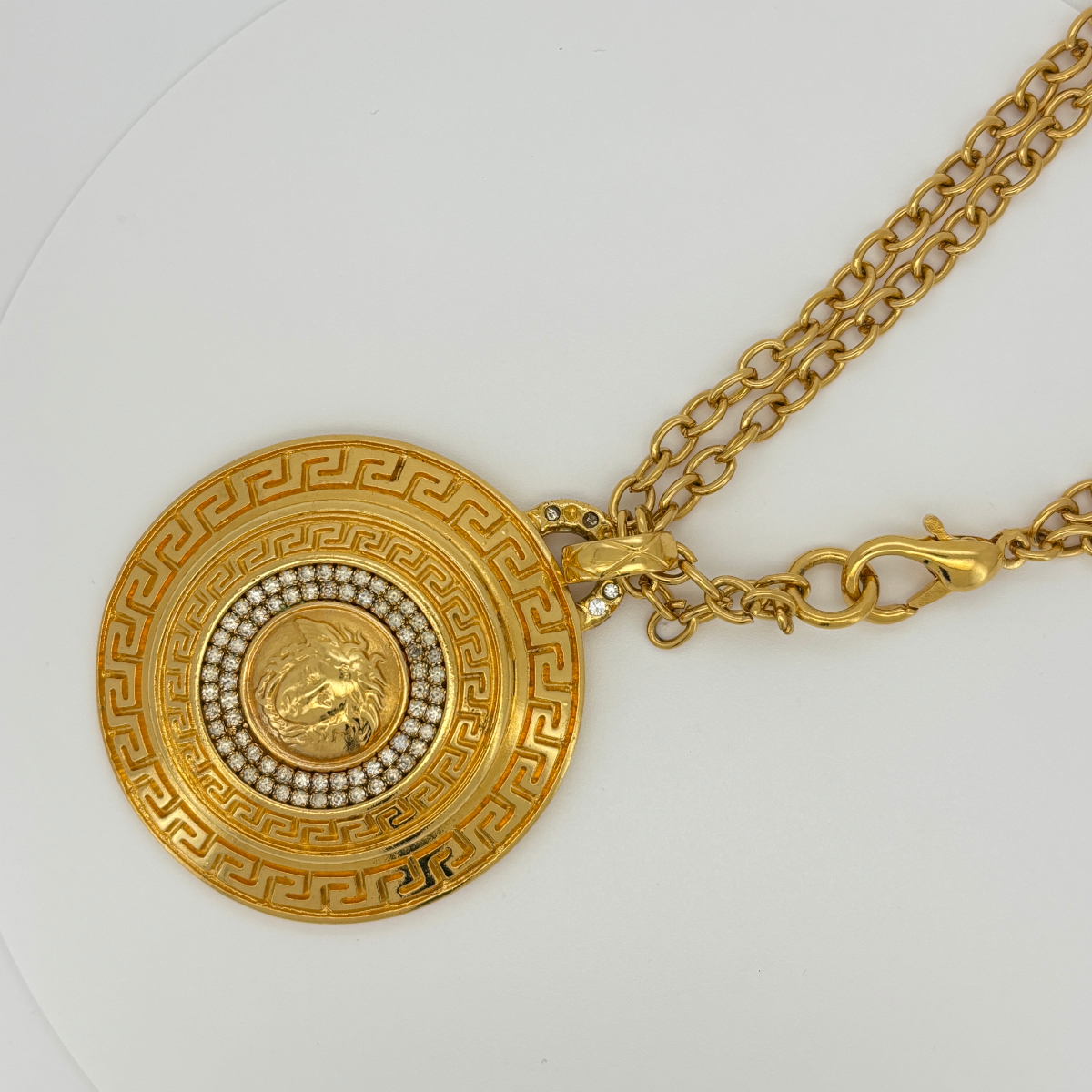 VERSACE 大ぶり メデューサメダル ネックレス 2連チェーン ゴールド拍卖