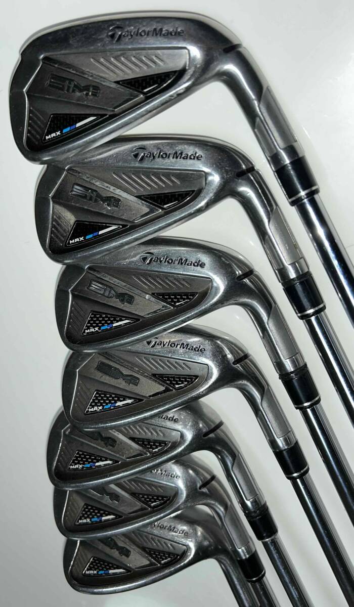TaylorMade SIM 2 MAX アイアン7本セット 6-9、PW、AW、SW スチールシャフトKBS MAX MT(S)85拍卖