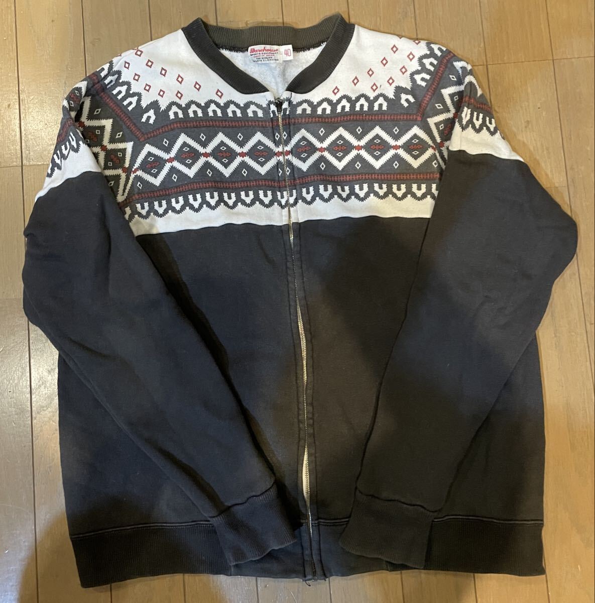 日本製 ウエアハウス 丸胴 フルジップ 雪柄 スウェット WAREHOUSE ダブルワークス レプリカ アメリカン スタイル ビンテージ アメリカ 古着拍卖