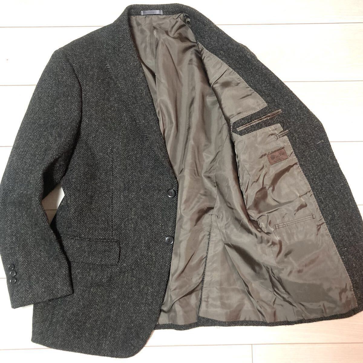 ★美品★ハリスツイード テーラードジャケット ヘリンボーン スーツ ブレザー アウター ルシック L〜LL 2B拍卖
