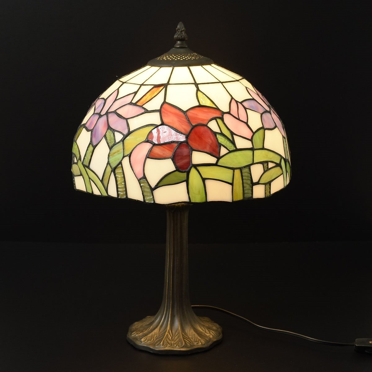 ◎538708 ステンドグラス テーブルランプ アンティーク調 レトロ スタンドライト 照明 卓上ライト ナイトランプ インテリア拍卖