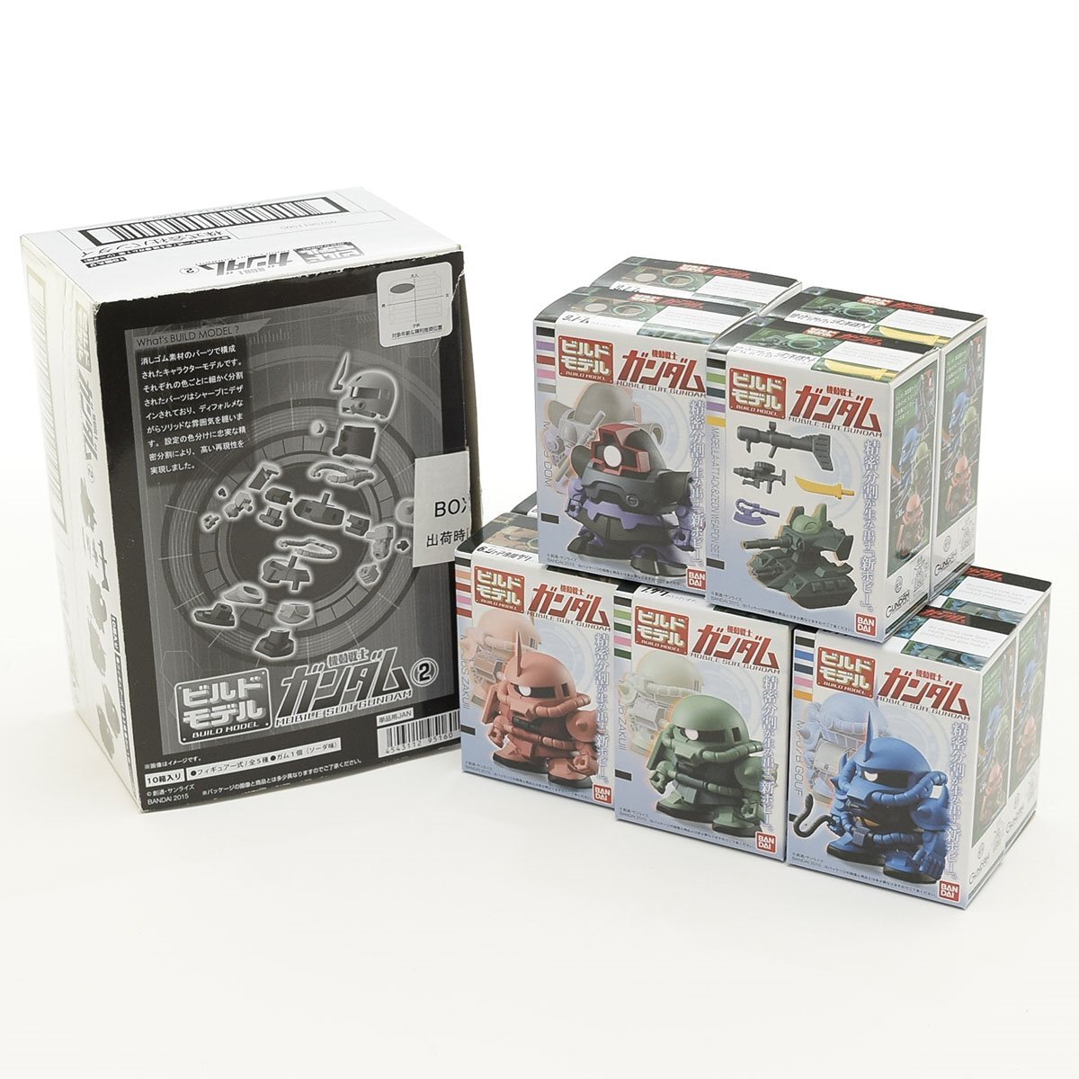 ★561481 未開封品 ビルドモデル 機動戦士ガンダム2 1BOX 全5種×2セット シャア専用ザク ザク グフ ドム マゼラアタック拍卖