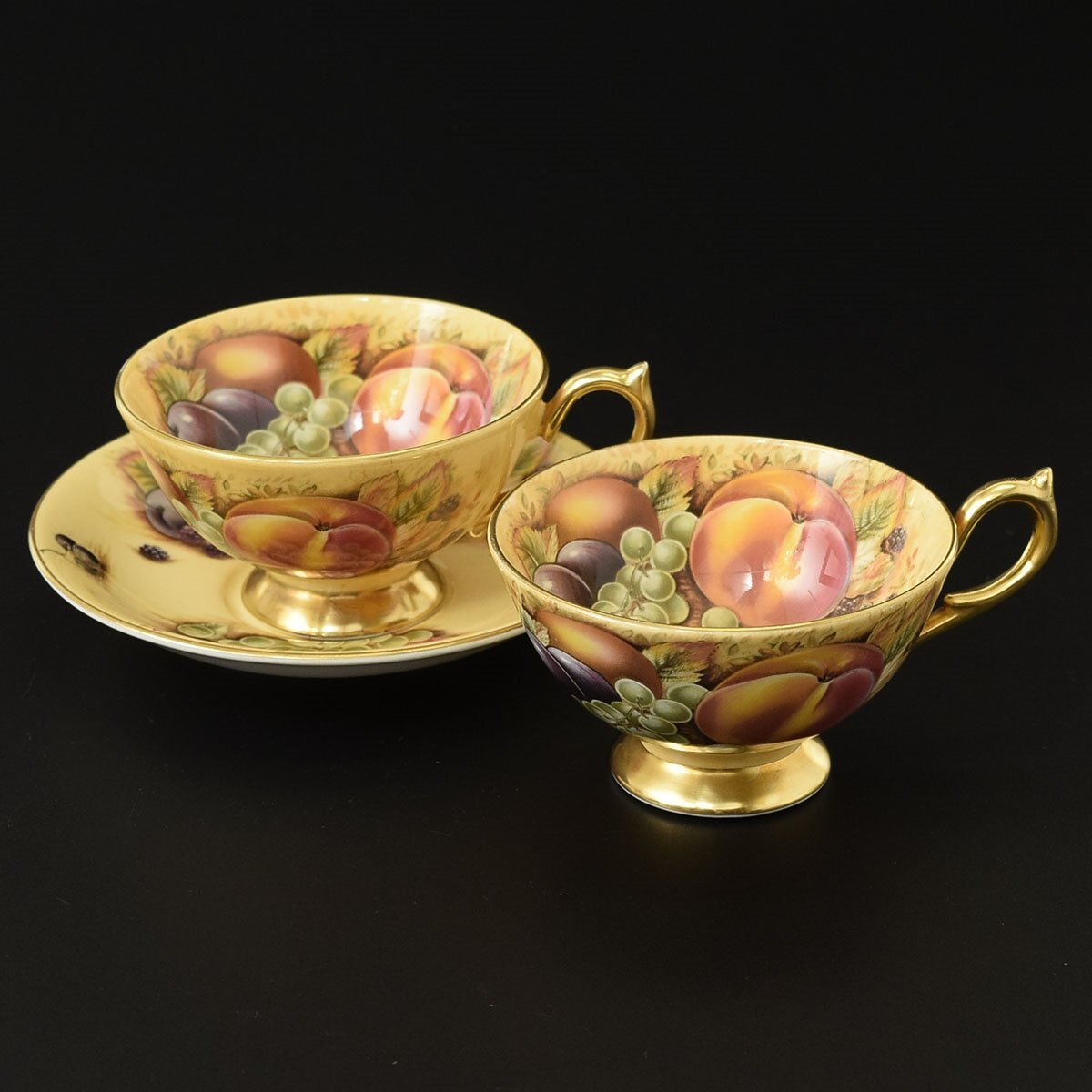 ◎528077 美品 AYNSLEY エインズレイ オーチャードゴールド カップ&ソーサー カップ1客おまけ拍卖