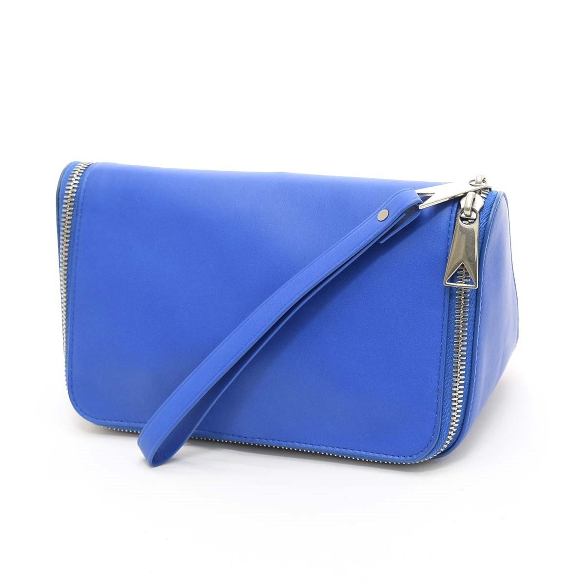 □514275 BOTTEGA VENETA ボッテガヴェネタ クラッチバッグ セカンドバッグ オーガナイザーポーチ 666770 VA9V3 レザー ブルー拍卖