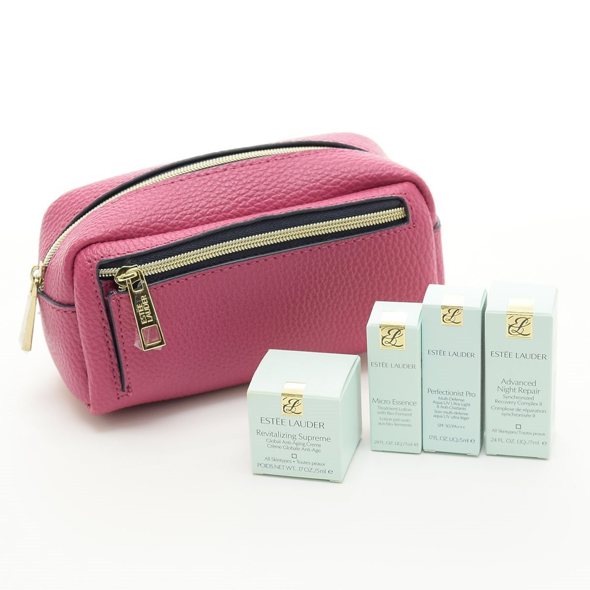 ◇541990 未使用品 ESTEE LAUDER エスティローダー コスメ一式おまとめ 化粧ポーチ 美容液 化粧水 クリーム 5点セット 5ml 7ml レディース拍卖