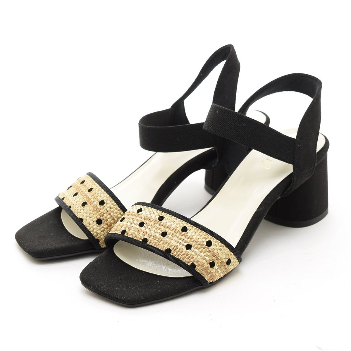 ◇557335 grove グローブ ワールド サンダル サイズM(23.5-24.0cm相応/H5.5cm) レディース 日本製 ブラック拍卖