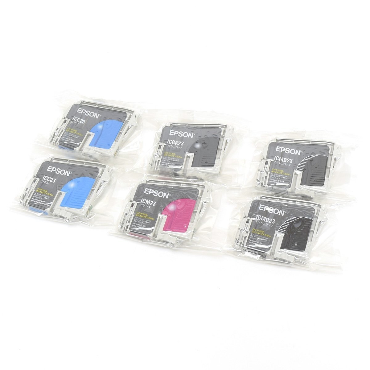 ▽467977 EPSON エプソン 純正インク ICBK23 ICMB23 ICC23 ICM23 4色 6本セット 未使用 使用期限不明 ジャンク品扱い拍卖