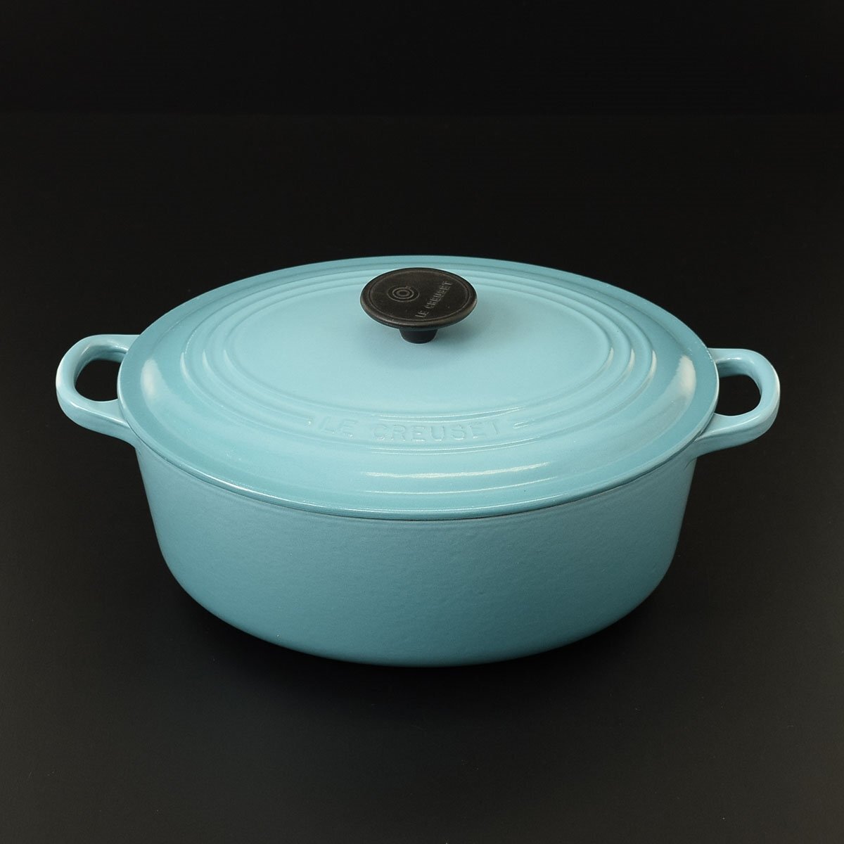 ◎525828 送料込み LE CREUSET ルクルーゼ ココット オーバル 両手鍋 鋳物ホーロー 27cm カリビアン青 IH可 料理 キッチン 調理器具拍卖