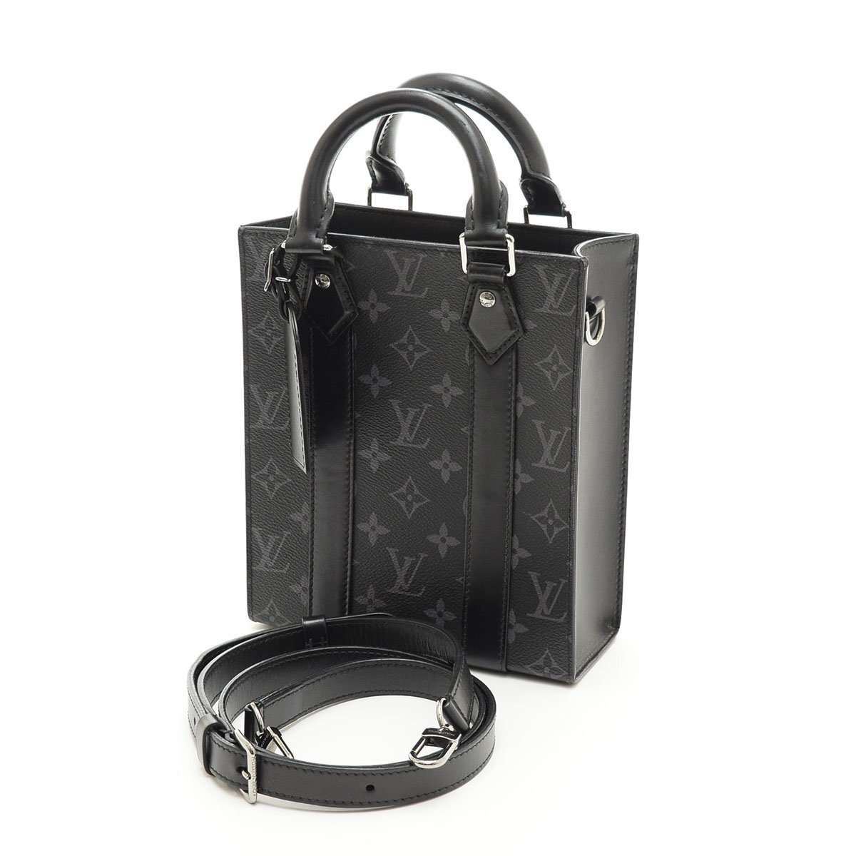 □550696 LOUIS VUITTON ルイヴィトン ハンドバッグ モノグラムエクリプス サックプラMINI M46453 RFID(ICチップ) ブラック拍卖