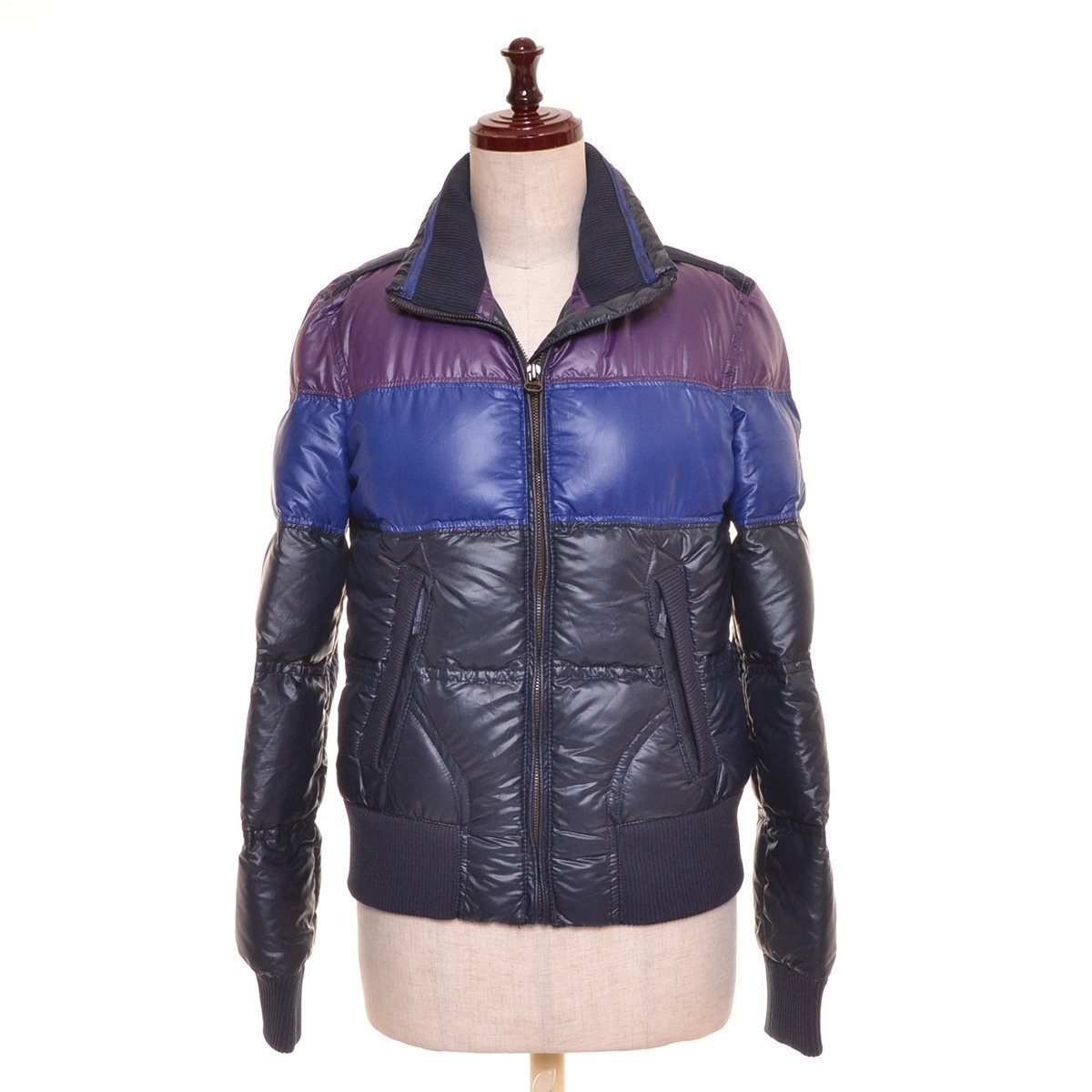 ◇462510 NAPAPIJRI ナパピリ ナイロンツイルカラー切り替えダウンジャケット サイズXS レディース ブラック ブルー パープル拍卖