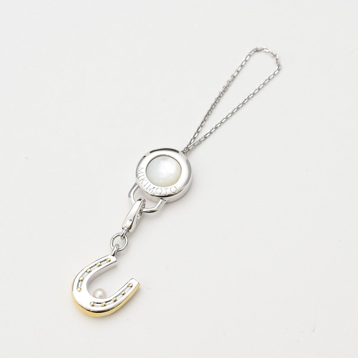 ◇559254 MIKIMOTO ミキモト チャーム ペンダント ストラップ パール ホースシュー 馬蹄 レディース シルバー ゴールド拍卖