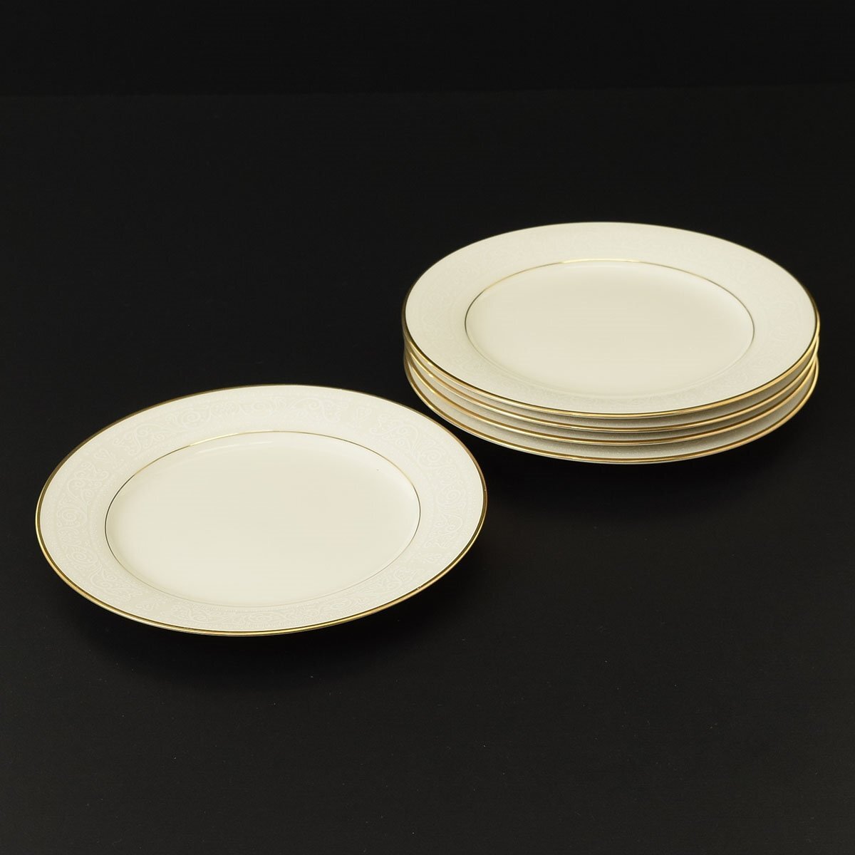 ◎558081 Noritake ノリタケ アイボリーチャイナ TULANE 21cm プレート 5枚セット拍卖