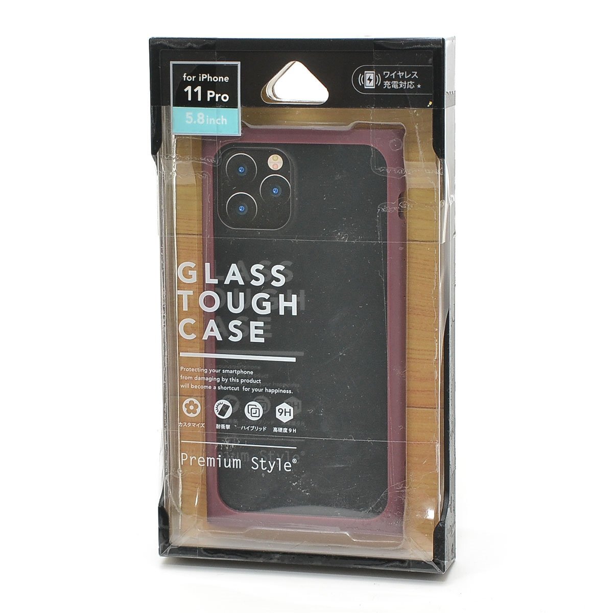 ▽402015 未開封品 PGA Premium Style iPhone 11Pro 用 ガラスタフケース PG-19AGT12RD クリックポスト198円 レッド拍卖