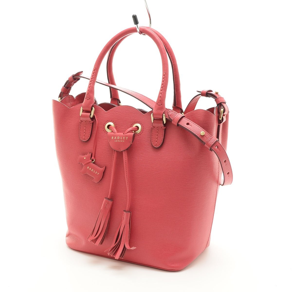 ◇547548 RADLEY LONDON ラドリー 2WAYトートバッグ ショルダーバッグ スカラップレザートート レディース ピンク拍卖