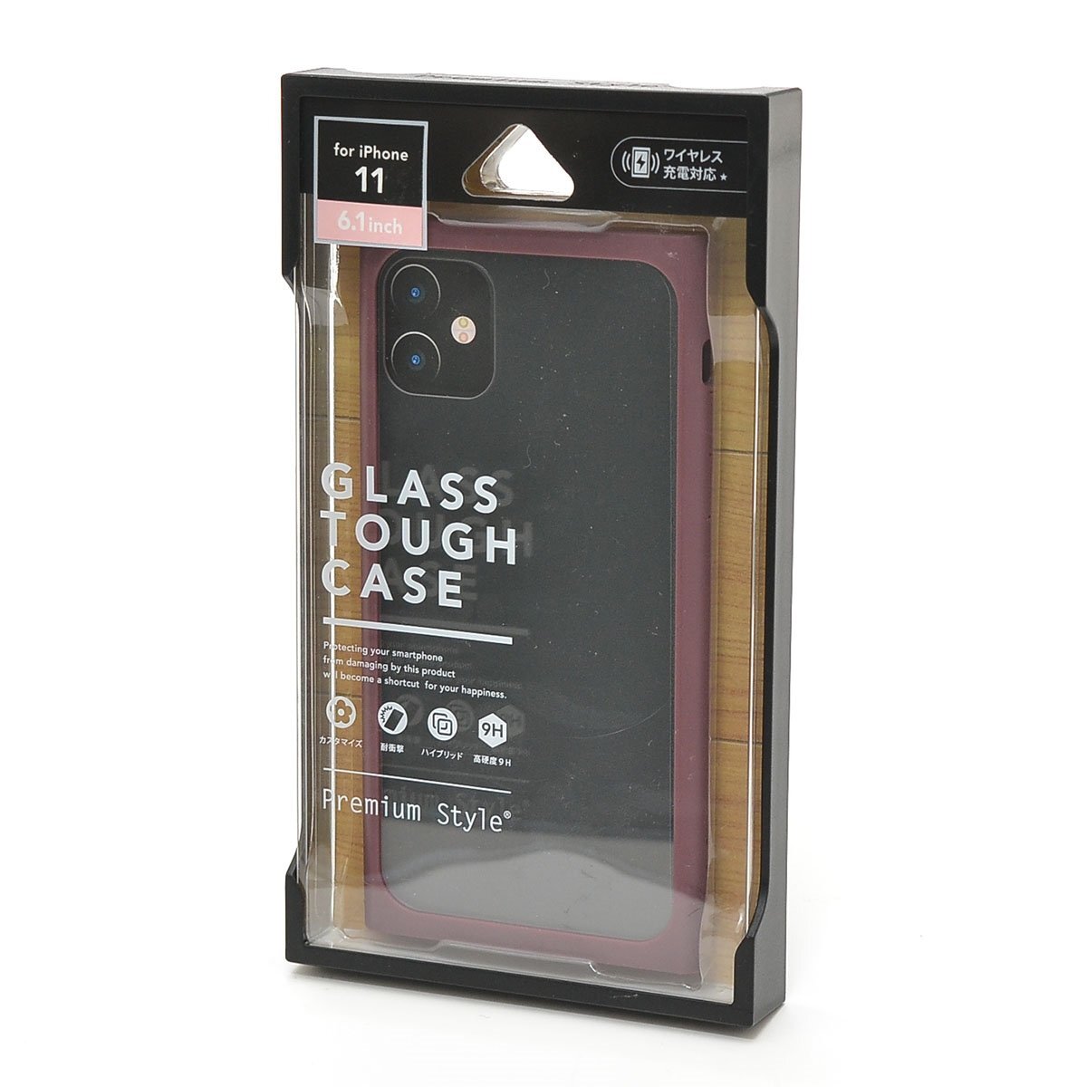 ▽401932 未開封品 PGA Premium Style iPhone 11 用 ガラスタフケース PG-19BGT12RD クリックポスト198円 レッド拍卖