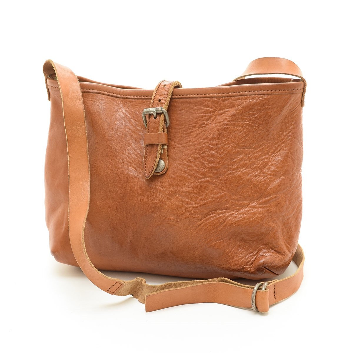 ◇558784 TIDEWAY タイドウェイ ショルダーバッグ レザー ウォッシュシリーズ レディース 日本製 キャメル ブラウン拍卖