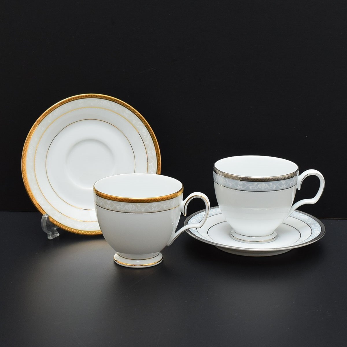 ◎567481 美品 Noritake ノリタケ ハンプシャーゴールド&プラチナ カップ&ソーサー ペア拍卖