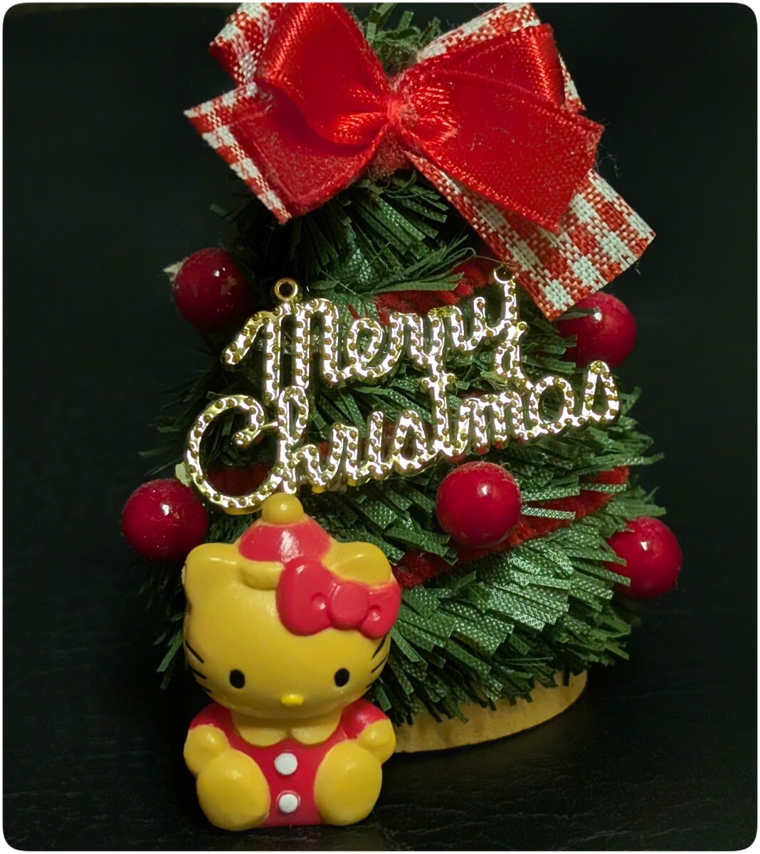 【未使用 美品】ハローキティミニ クリスマスツリー(ChristmasTree)クリームカラー拍卖
