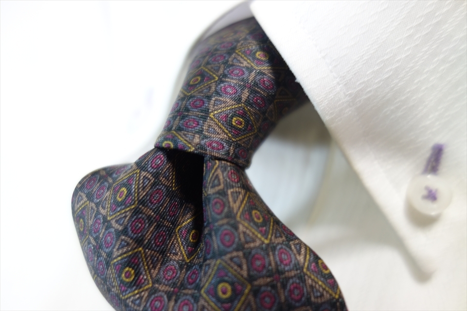 8251◆クリスチャン・ディオール Christian Dior 四角柄 シルクネクタイ拍卖