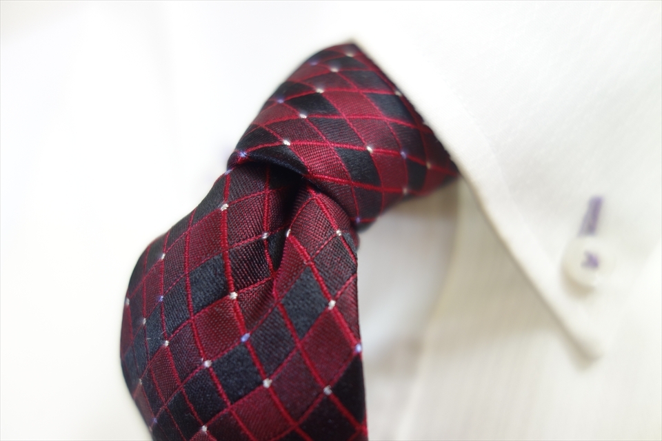 8091◆ミスタージュンコ Mr.JUNKO 格子&ドット柄 シルクスリムネクタイ拍卖