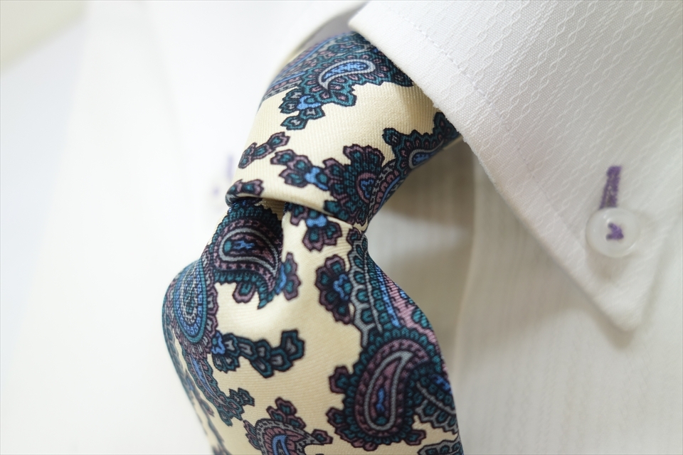 8530◆イタリア製 ヴィスコンティ G.VISCONTI ペイズリー柄 シルクネクタイ拍卖