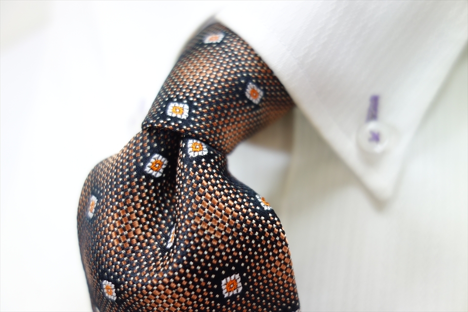 8531◆クリスチャンオラーニCHRISTIAN ORANI 四角&格子柄 シルクネクタイ拍卖