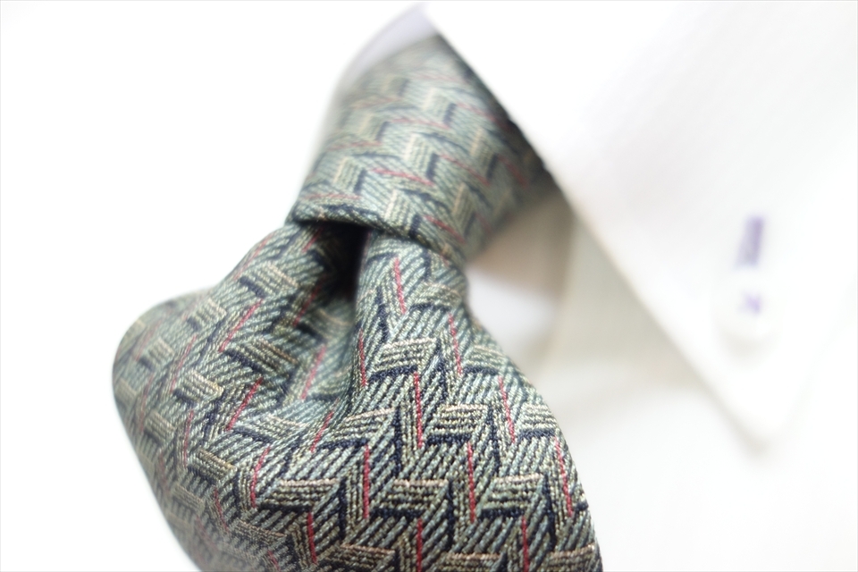 8664◆クリスチャン・ディオール Christian Dior シェブロンストライプ柄 シルクネクタイ拍卖