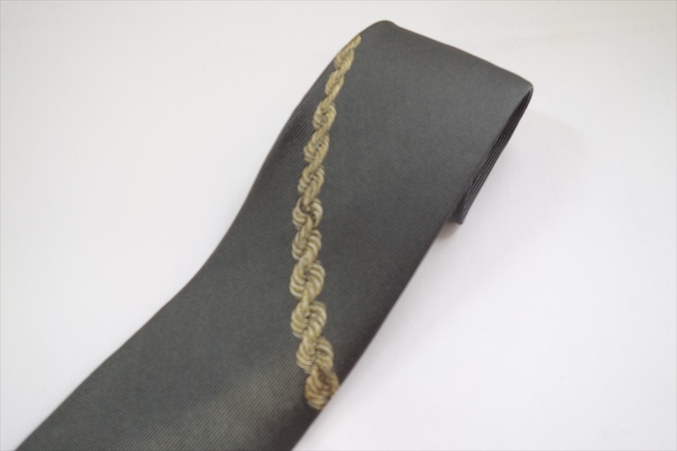 8665◆フランス製 ドミニクフランス Dominique France ロープ柄 シルクネクタイ拍卖