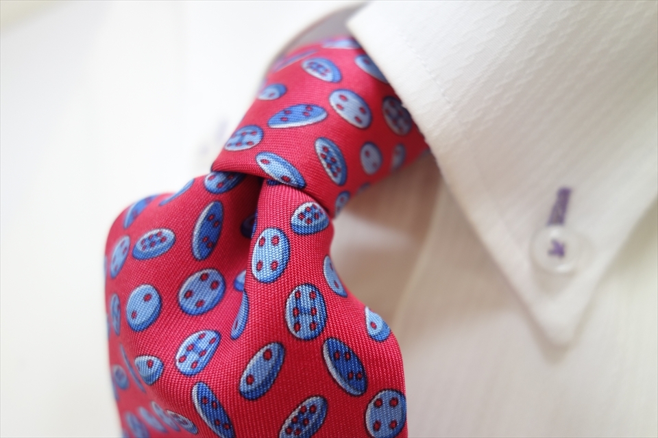 8667◆フランス製 エルメス HERMES ボタン柄 シルクネクタイ拍卖