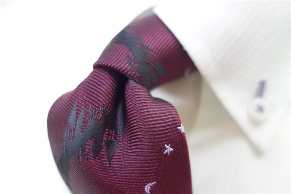 8683◆ブリックハウス BRICK HOUSE 夜の街並&月&星柄 ネクタイ拍卖