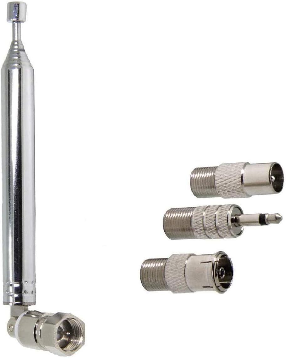 FMアンテナ ラジオアンテナ 伸縮アンテナ Fタイプ 75Ω 3.5mm PALオスメス 変換コネクタ付き 10セクション ロッドアンテナ 室内 Tivoli拍卖