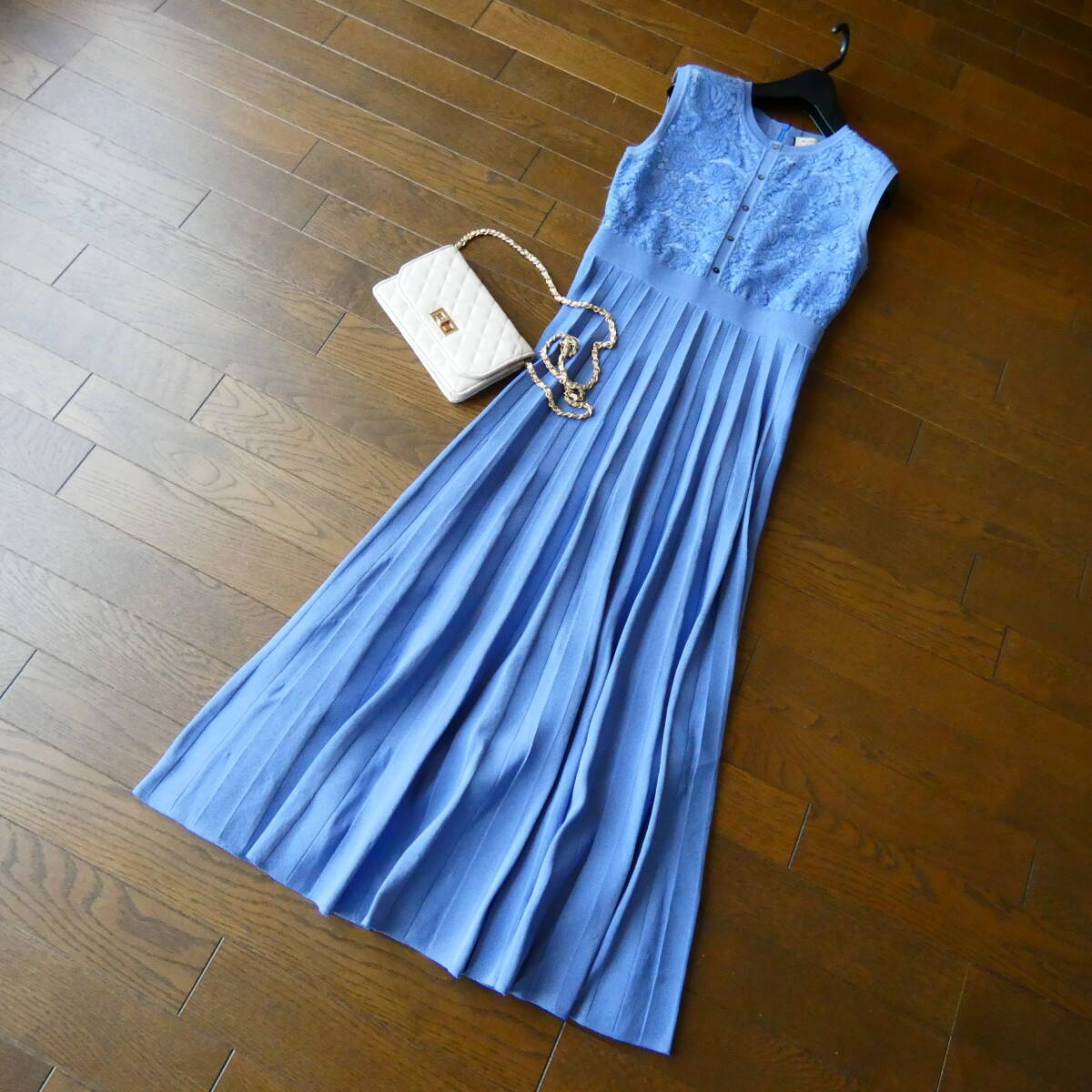 JILLSTUART ジルスチュアート 青紫 ノースリーブワンピース 2 卒業入学結婚式イベント拍卖