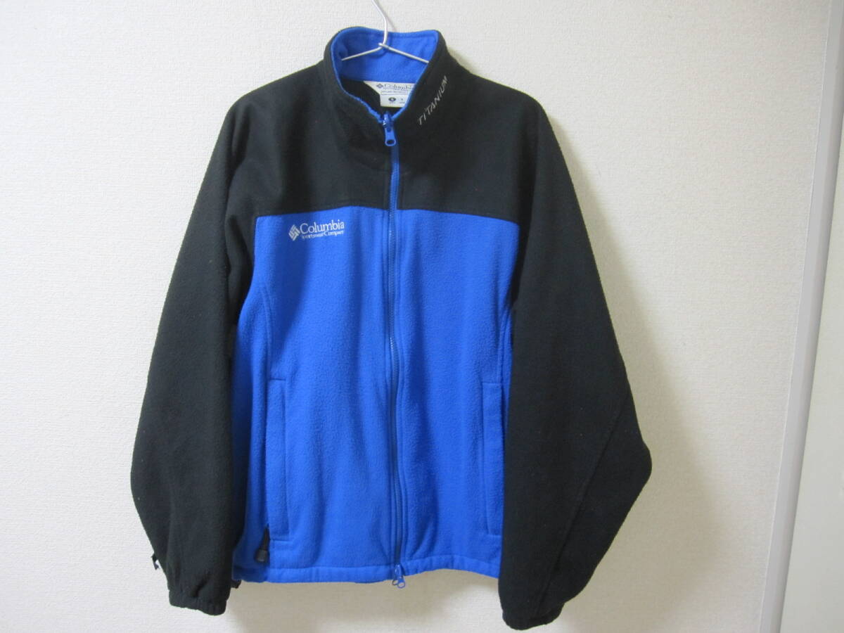 ☆古着 USA製 Columbia コロンビア フリース ブラック×ブルー☆拍卖