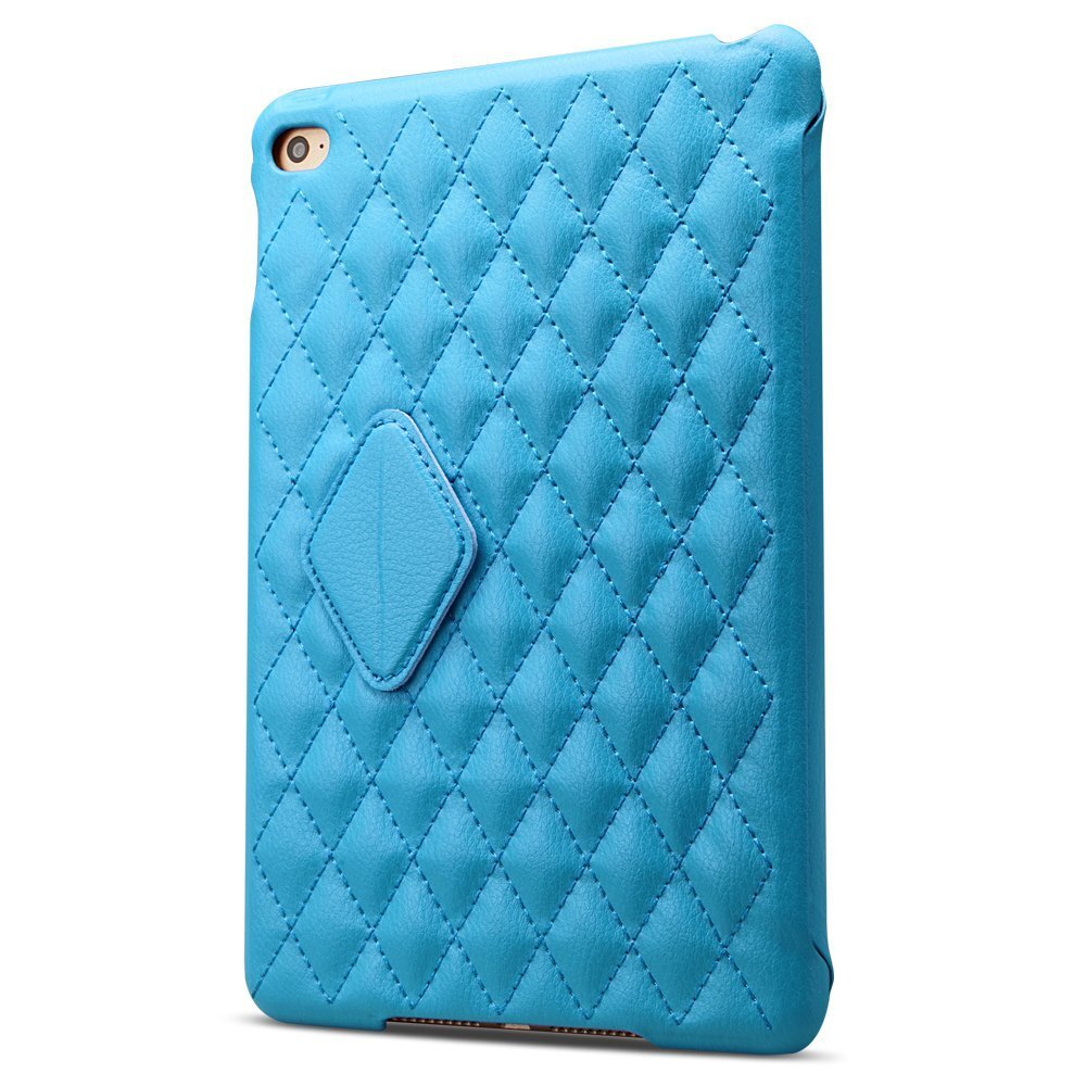 新品 訳あり iPadmini123 ケース ブルー キルティング 刺繍 JS-IM4-02H03H カバー ipad mini キルト オートスリープ レザー拍卖