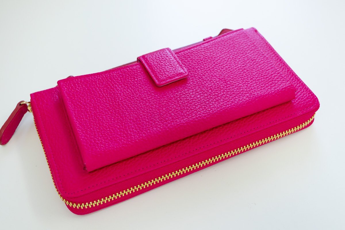 財布 ポーチ セカンドバッグ スマホ入れ ラウンドジップ 長財布 シュリンク モーダマニア modamania拍卖