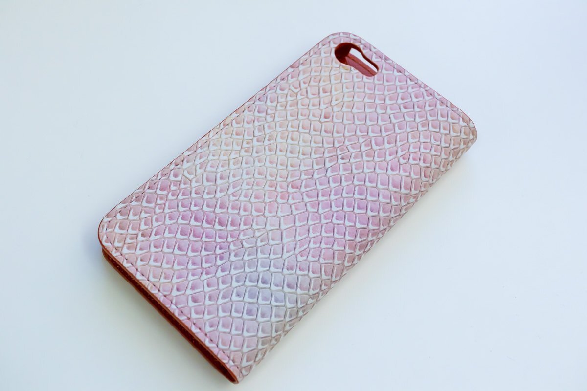 訳あり 処分品 iPhoneSE 第1世代 iPhone5s 5 ケース 本革 手帳型 エキドナ ピンク 高級 本革 modaMania モーダマニア拍卖